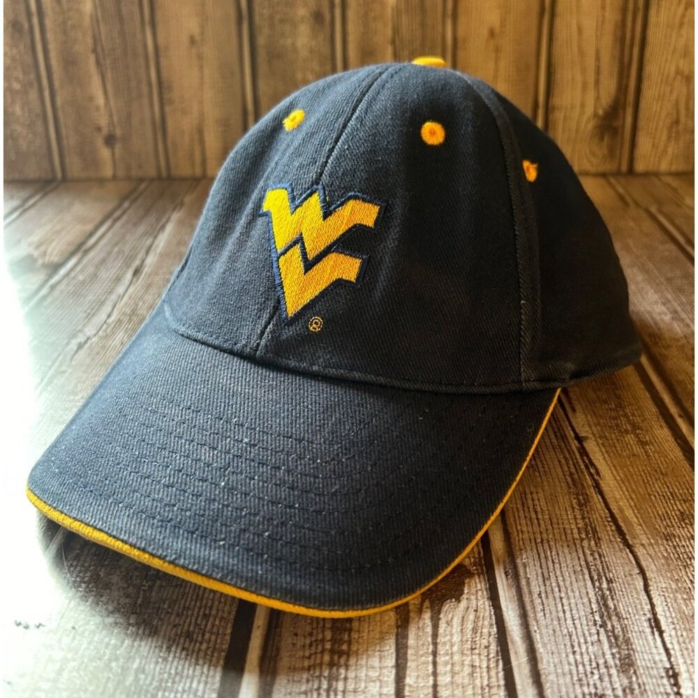 West Virginia Mountaineers Hat Cap Navy Gold Adjustable Big 12 College Football - Picture 3 of 10